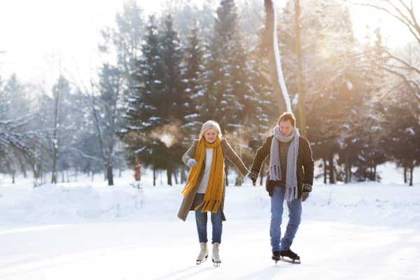 Retirees ice skating