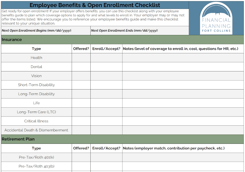 Employee Benefits & Open Enrollment Checklist